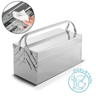 STAHLWERK Werkzeugkasten Edelstahl leer silber