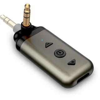 HVMLAK Air88 Aux Bluetooth 5.3 Adapter Auto, Empfänger mit Rotierbarem 3.5 Klinke, für Home Stereo, Musik Streaming, Freisprechanruf, Lautstärke und Spursteuerung, 12 Stunden Batterie