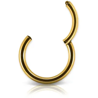 SoulCats Septum Piercingring, universell einsetzbar in der Farbe Gold, Stabstärke: 1.2 mm, Durchmesser: 6 mm