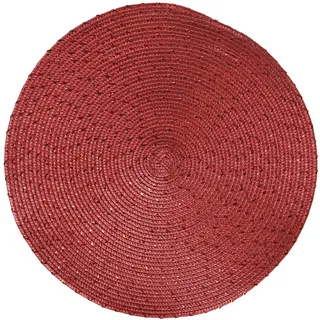 Christmas Decorations Kaemingk Tischset rund 38cm Kunststoff 1 Stück - abwaschbarer Tischuntersetzer Platzdeckchen Platzset Tischunterlage Placemat Rot