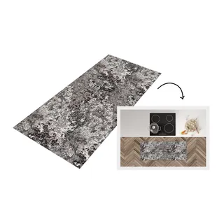 MuchoWow Küchenläufer Grau - Rost - Muster, aus Kunststoff, Küchenteppich, Läufer für Küche, Rutschfest, Küchendeko, 120x50 cm grau 120 cm x 50 cm