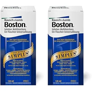 Bausch + Lomb Boston Simplus - Kontaktlinsenreiniger und Aufbewahrungslösung, für harte Kontaktlinsen 1 x 120 ml (Packung mit 2)
