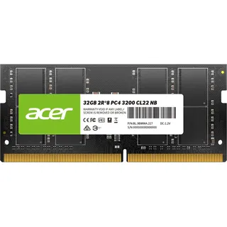 Acer SD100 32GB DDR4 SODIMM 3200MHz CL22-260-Pin Computer RAM - Low Voltage Speichermodul - PC Arbeitsspeicher für Laptop & Notebook Upgrade (Single)