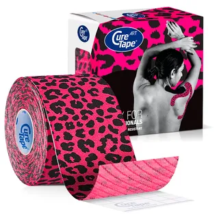 CureTape Art Kinesiologie Tape 5 m x 5 cm Leopard pink/schwarz