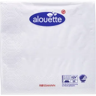 Alouette Servietten weiß 3-lagig 25,0 x 25,0 cm, 20 St.