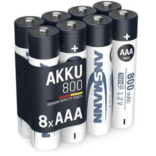 Ansmann Akku Micro AAA 800 mAh 1,2V NiMH 8 Stück