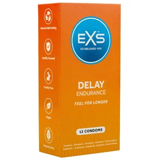 EXS Condoms EXS Delay Kondome | Naturlatex & Silikon geschmiert | Vegan | 12 Stück