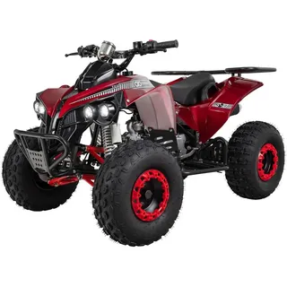 Actionbikes Motors Benzin Jugendquad S-10 | 125 ccm - Offroad Quad - ATV - Jugend Fahrzeug - Midi Quad - Pitbike - Pocketquad (Metallic/Rot) - Rot