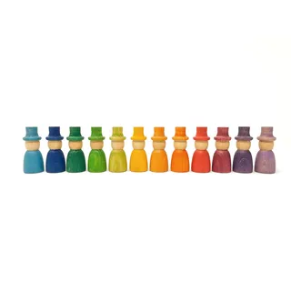 Grapat Holzfiguren-Set Magier für Kinder, Kreativität, Imaginative Spiel, Regenbogenfarben, 41 EU - 41 EU