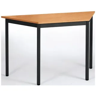Sodematub Mehrzwecktisch buche, schwarz Trapezform, Vierkantrohr schwarz, 60,0/120,0 x 60,0 x 74,0 cm