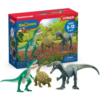 SCHLEICH Dinosaurs | Angriff des Dino Trios 72203 | Set mit 3 Dinosaurier Figuren | Dino Spielzeug Dinosaurier Spielset | Geschenkidee für Kinder ab 3 Jahren | exklusiv bei Amazon