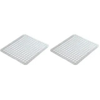 Wenko Spülbeckeneinlage Opal, Lebensmittelechtes PVC, 26.5 x 31 cm, Transparent (Packung mit 2)
