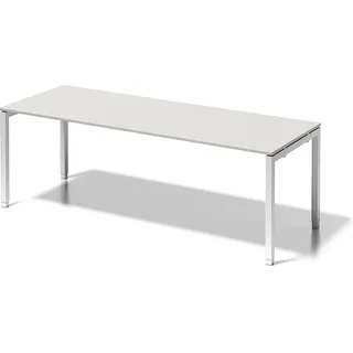 BISLEY Cito höhenverstellbarer Schreibtisch grauweiß, verkehrsweiß rechteckig, 4-Fuß-Gestell weiß 220,0 x 80,0 cm
