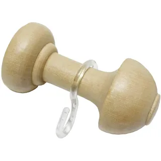 GARDINIA Schalhalter Holz, Mit Haken, Natur, Länge: 8 cm