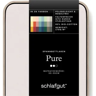 schlafgut Pure Baumwolle 180 x 200 - 200 x 220 cm sand light