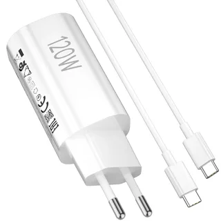 120W Ladegerät Mini und Kabel für Xiaomi Redmi Note 14 Pro+ 13 Pro+ 12Pro+ 5G Hypercharge GaN Adapter mit 1M USB C auf USB C Ladekabel Turbo Schnellladung für Xiaomi 14T 13T Poco F7 Ultra F6,Reisen