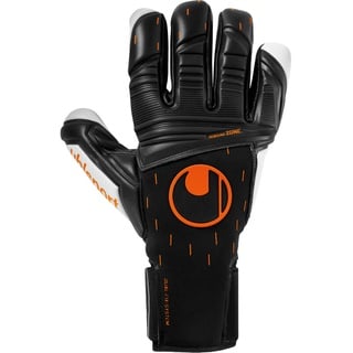 Uhlsport Speed Contact ABSOLUTGRIP HN Halb-negativ Torwarthandschuhe Fußball schwarz/weiß/Fluo orange Größe 7.5