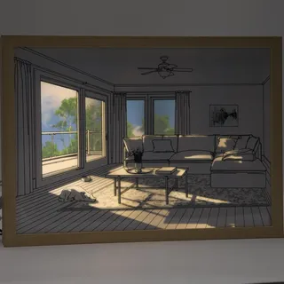 Beleuchtungsmalerei Dekoration, Leuchtende Malerei mit 3 Farblich Einstellbaren Beleuchtungsmodi, USB Stromversorgung, für Nachttischdekoration, LED Nachtlicht Dekoration