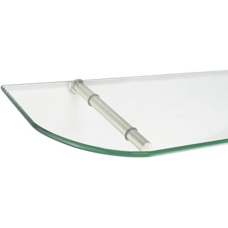 ib style Wandregal Glasregal 6mm klar 60 x 15 cm + STICK, Glasboden aus ESG-Sicherheitsglas - Wandregal silberfarben
