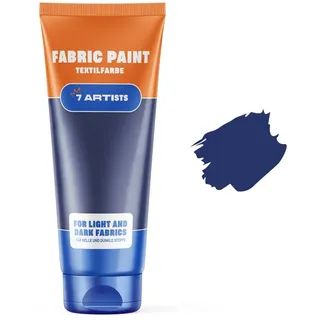 7 Artists Textilfarbe 7 Artists Textilfarbe 60 ml – Deckend für Helle & Dunkle Stoffe, Textilfarbe Waschmaschinenfest Nach Fixierung blau