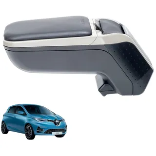 RATI Armster2 Armlehne passend für Renault ZOE 2020-2024 [grau,vegan Leder] nachrüstbare Mittelarmlehne mit Staufach, passgenau zum Mittelkonsole