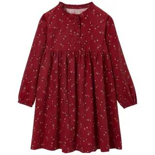vertbaudet Minikleid Feincord-Kleid mit Print für Mädchen rot 98/104