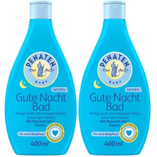 Penaten Baby Badezusatz Gute Nacht Bad, Kleine Helfer, unterstützt das Einschlafen, mit NaturalCalm Aroma, 400 ml (Packung mit 2)