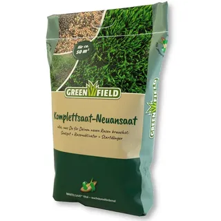 Greenfield Komplettsaat-neuansaat 10 kg, Rasensamen Qualität Familinrasen