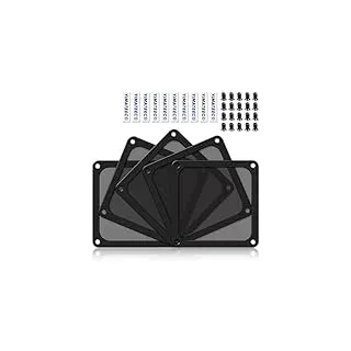 YIMATEECO Staubfilter PC Lüfterabdeckungen 140mm Ultrafein Nylon 80 Maschen Filter für Computer-Kühlerlüfter, Lüfterabdeckung mit Magnetischer Rahmen, PC Lüftergitter (NYLON, 140*140mm, 5Stü, Schwarz)