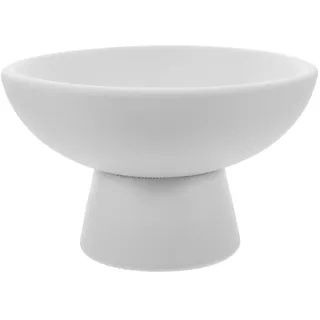 Luxshiny Keramik Obstschale Mit Fuß - Kompakte Weiße Dessertteller Und Snack-Servierschale Für Küche Tischdekoration Und Party