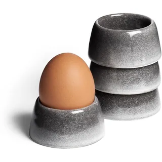 Springlane Eierbecher Misty Cliff 4er-Set – Handgefertigtes Steingut – Spülmaschinengeeignet – Elegantes Design für den Frühstückstisch, Reaktive Glasur