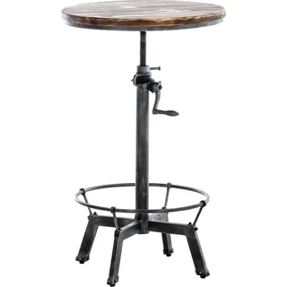 CLP Tisch Malita Mit Fußablage I Bartisch Mit Metallgestell Und Tischplatte Aus Kiefernholz