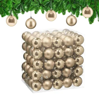 Relaxdays Weihnachtskugeln 100er Set Creme,Silber
