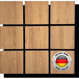 AS Country Stone® Akustikpaneele Holz | 60cm x 60cm | echtes Holz | Effektive Schalldämmung für Büro | Wandpaneele für mühelose Montage | Ideale Deko für Büros | Wandpaneele Akustikplatten
