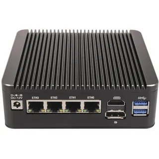 Micro Firewall Appliance, Mini PC, PFSense, Mikrotik, OPNsense, VPN, Router PC, Pentium Gold 4417U, RS34, 4 x 2.5GbE I226-V LAN, HDMI, DP, SIM Slot, Type-C, 0 RAM, 0 Storage, Barebone No System