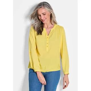 GOLDNER Elegante Viskosebluse mit V-Ausschnitt Gelb 38