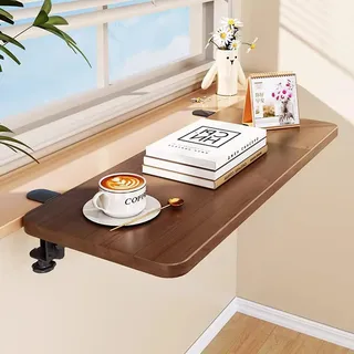 Fensterbank Verbreiterung Innen Klappbare Fensterbankverlängerung aus Holz, Ablagefläche für Arbeitsplatten, 40–90 cm Platzsparende Fensterbankverlängerung(Walnut,90x25cm(35.4x9.8in))