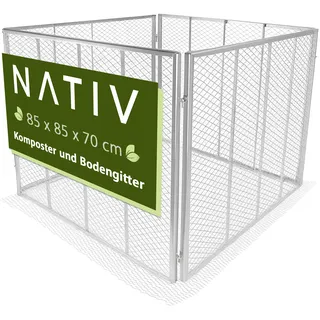 NATIV Komposter 448 Liter Volumen, Metallkomposter mit Bodengitter, Drahtkomposter, Kompostierer
