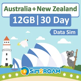 SIM-Karte für Australien, Neuseeland, 30 Tage, 12 GB High-Speed bis zu 5G Internetdaten, keine Aktivierung oder ID-Authentifizierung erforderlich, einfaches Plug & Play