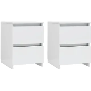 vidaXL Nachttische 2 Stk. Hochglanz-Weiß 30×30×40 cm Holzwerkstoff