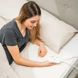 InnovaGoods Elektrisches Wärmeunterbett für Einzelbett Krewarm 60 W 80 x 150 cm Weiß