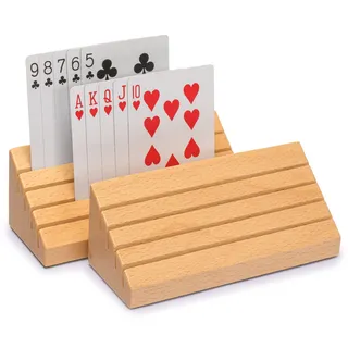 Yellow Mountain Imports Kartenhalter/Racks aus massivem Buchenholz in Standardgröße - Satz von 2 Kartenorganisatoren