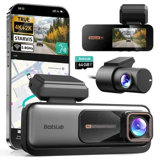 BOTSLAB 4K STARVIS Dashcam Vorne Hinten mit Sprachsteuerung & ADAS Funktion