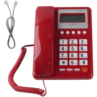 VBESTLIFE Schnurgebundenes Telefon mit Anrufer ID, DTMF/FSK Wahlwiederholung Kabelgebundenes Desktop Telefon Festnetztelefon für Home Hotel Office, mit Lautsprecher, Display