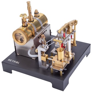 GUANYAN Retrol Dampfmaschine Bausatz Metall Balken Motor und Horizontaler Kessel mit Zentrifugalregulator, 84 Teile Metall Motor 2023 Adventskalender Geschenk