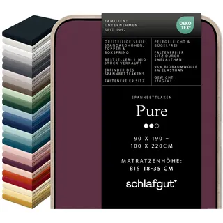 schlafgut Pure Baumwolle 90 x 190 - 100 x 220 cm purple deep