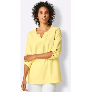 CREATION L Klassische Bluse Leinen-Bluse 3/4-Arm gelb 38