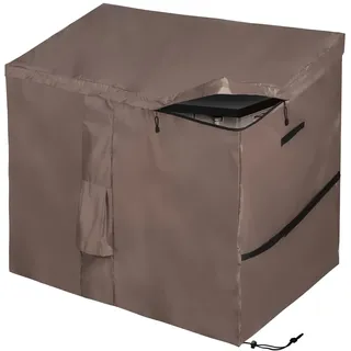 Abdeckung für Mülltonnenbox im Freien, Schutzhülle für Garten Aufbewahrungsbox mit Aufklappbarem Dach, Für Store It Out Serie, Wasserdicht, 420D Oxford Braun (147 * 86 * 125cm)