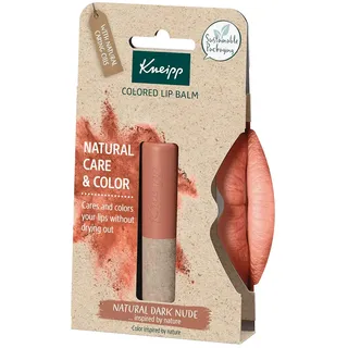 Kneipp, Lippenbalsam mit Farbe, schützend und reparierend, feuchtigkeitsspendend für Lippen mit längerer Wirkung, natürliche Inhaltsstoffe, Lippenstift in natürlicher Farbe Dark Nude
