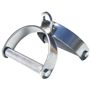 Lisaro Parallel Hufgriff Chrom | Doppelgriff | verchromt| schmal | bis 200kg belastbar, Trizeps Griff, gerändelt, Parallelgriff, Trizepsgriff, Kabelzuggriff, Pull Down Griff, Latzug, Krafttraining